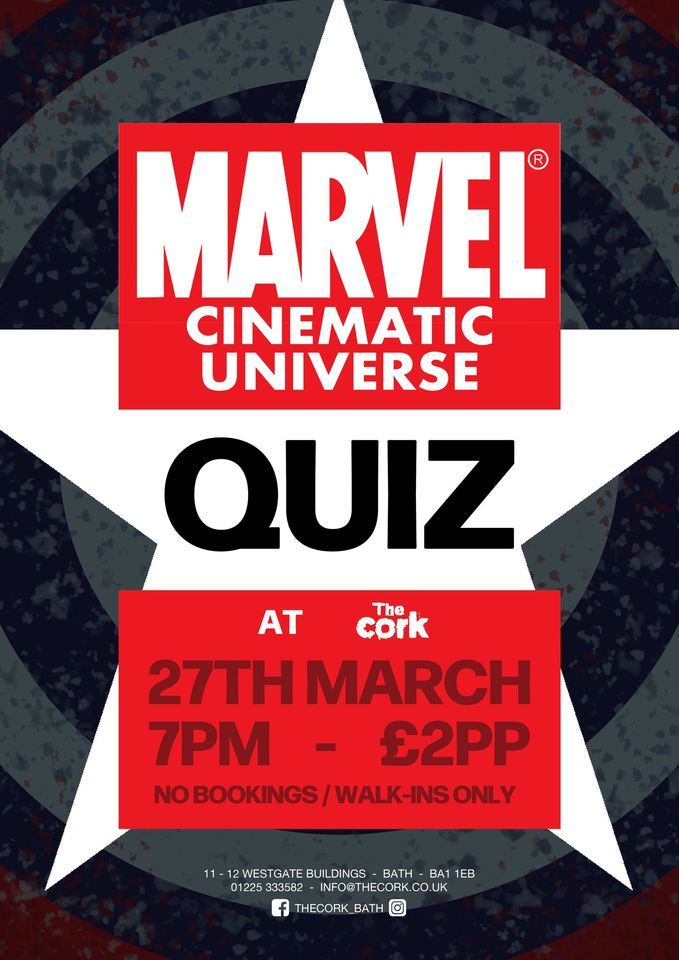 Marvel Cinematic Universe quiz, Cork Bath, 27 March 2023 | AllEvents.in