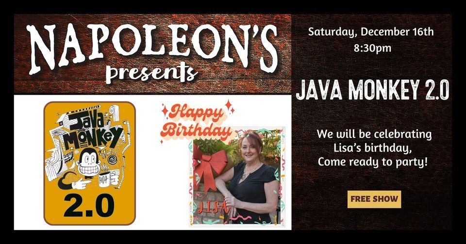 JAVA MONKEY 2.0 , Napoleon's, Clarkston, 16 December 2023 | AllEvents