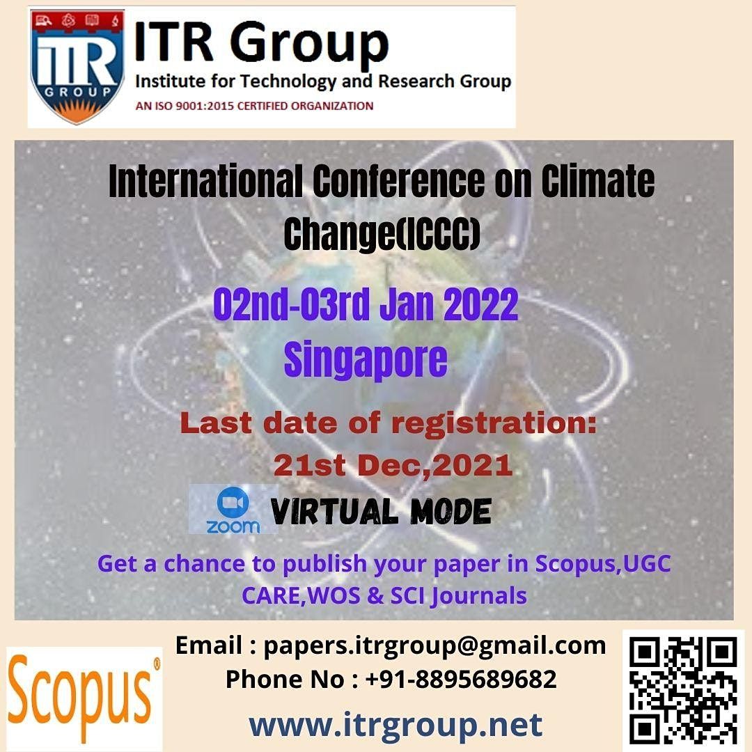 International Conference On Climate Change Iccc January 2 To January 3 Online Event Allevents In Iccc Holiday Schedule 2022