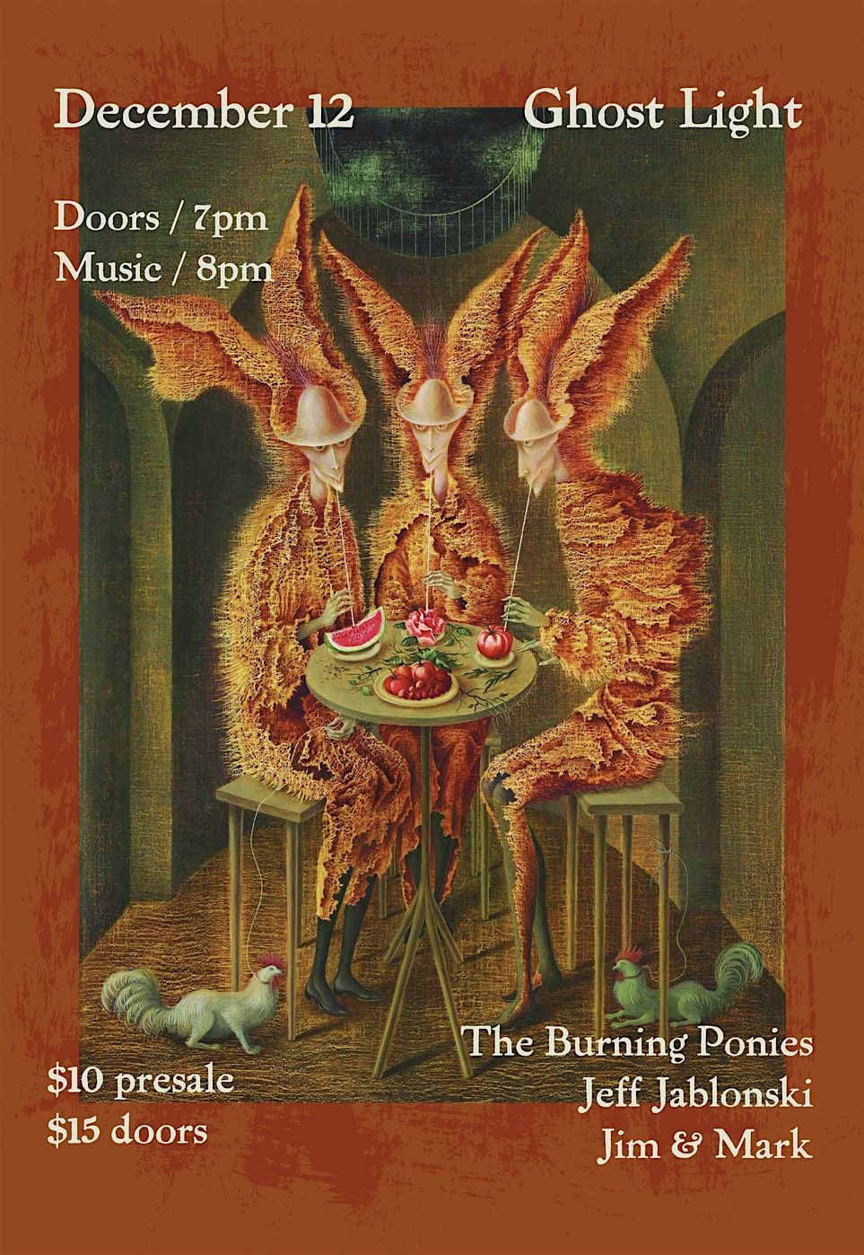 The Burning Ponies // Jeff Jablonski // Jim & Mark @ The Ghost Light Bar, 12 December | Event in Hamtramck