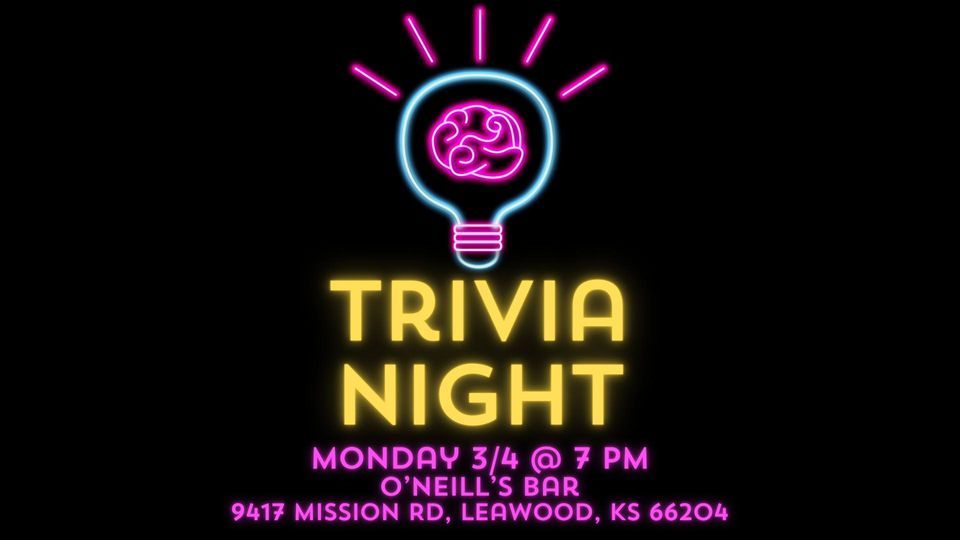 JCYR Trivia Night, O'Neill's Restaurant and Bar, Prairie Village, March
