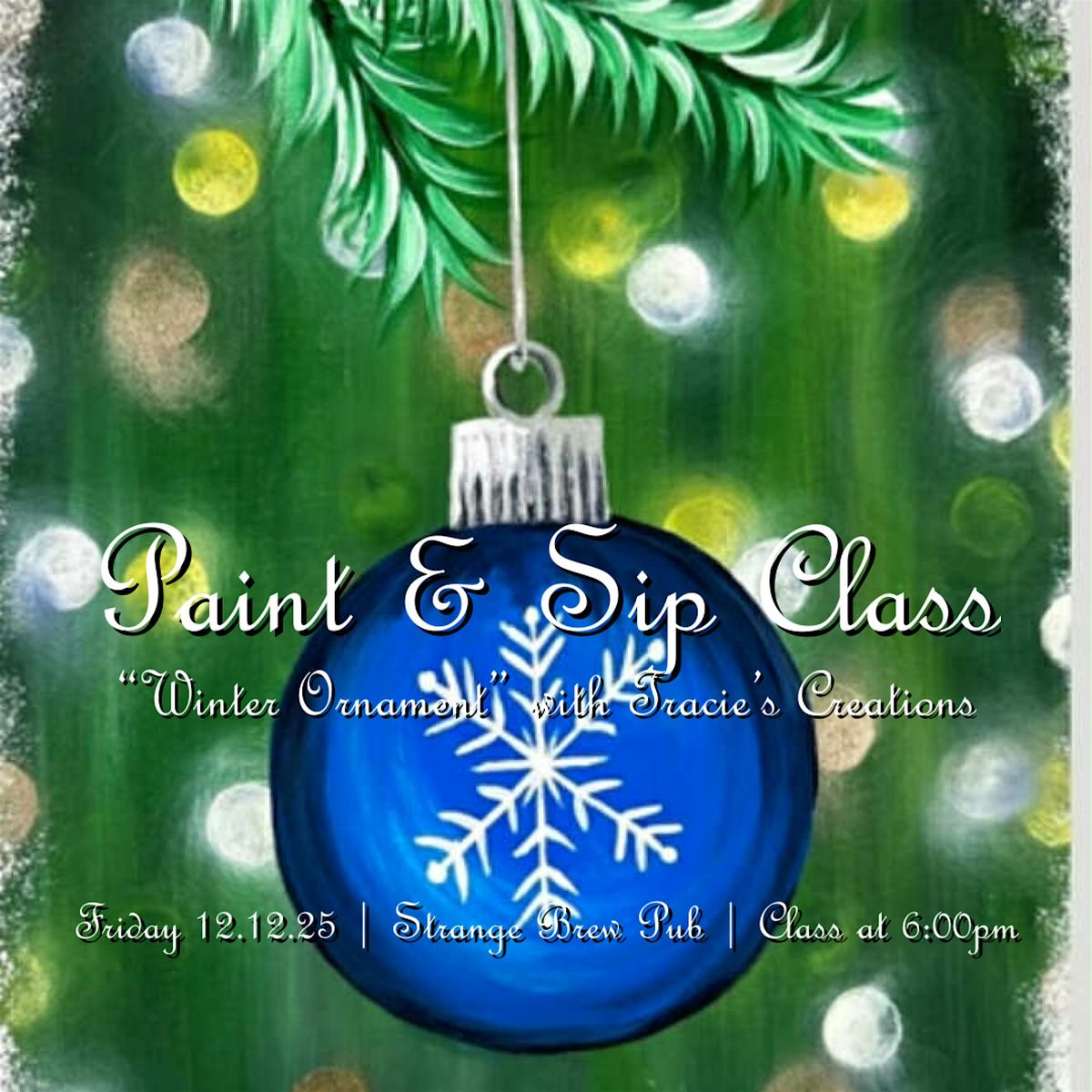 Paint & Sip Class | Winter Ornament, 12 December | Event in Norwich | AllEvents