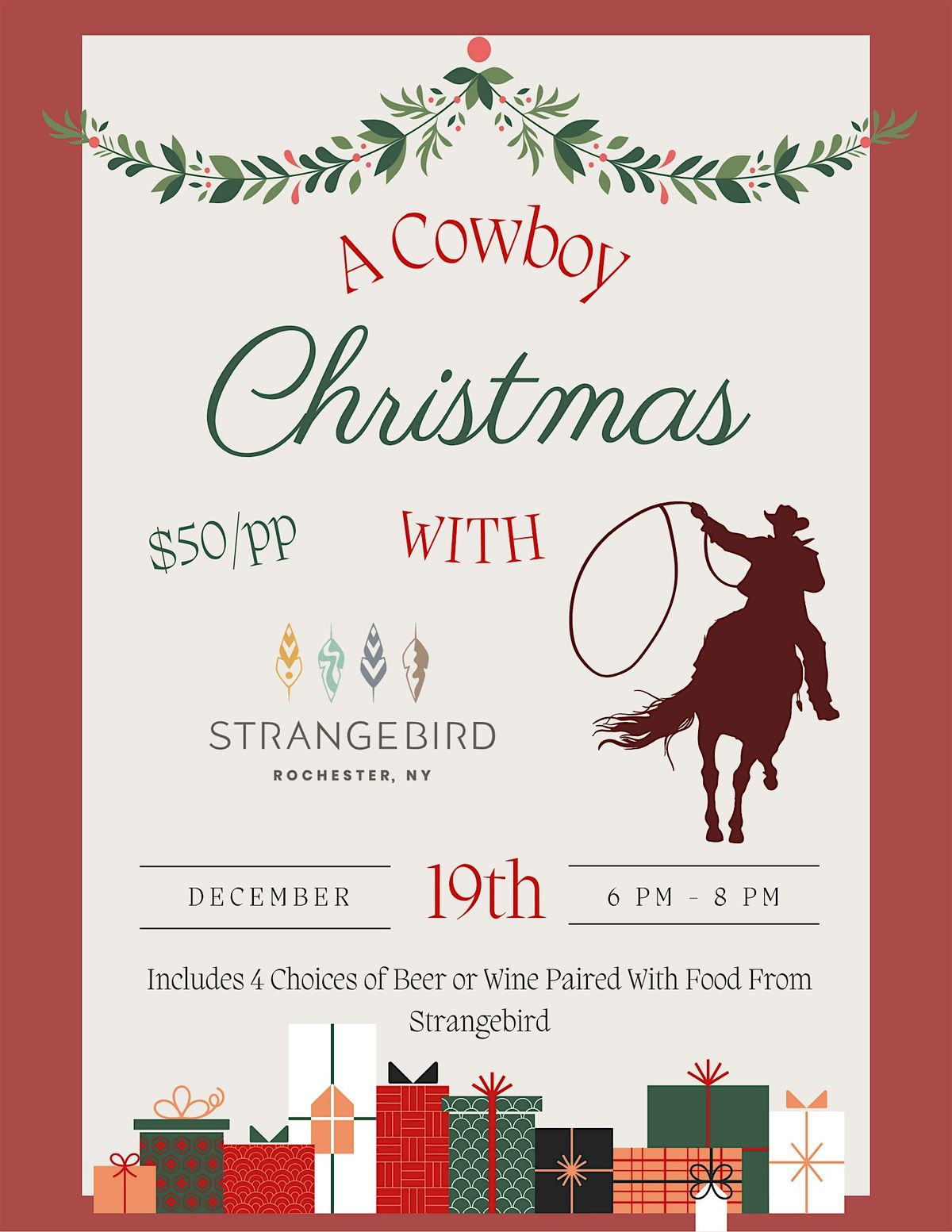 A Cowboy Christmas with Strangebird @ Unwine'd, 19 December | Event in Rochester | AllEvents