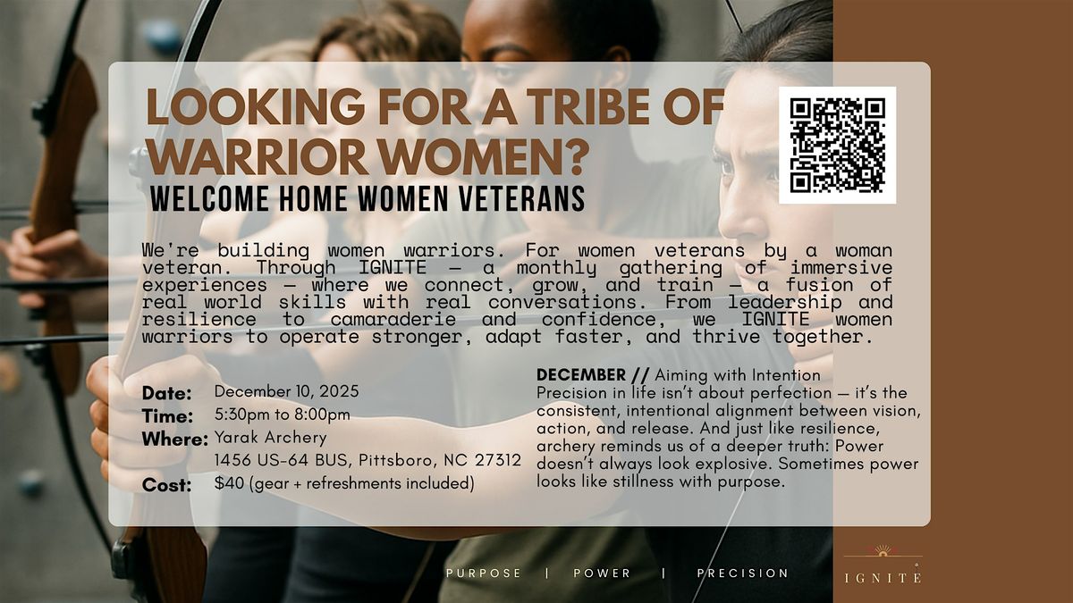IGNITE | Aiming With Intention, 10 December | Event in Pittsboro | AllEvents