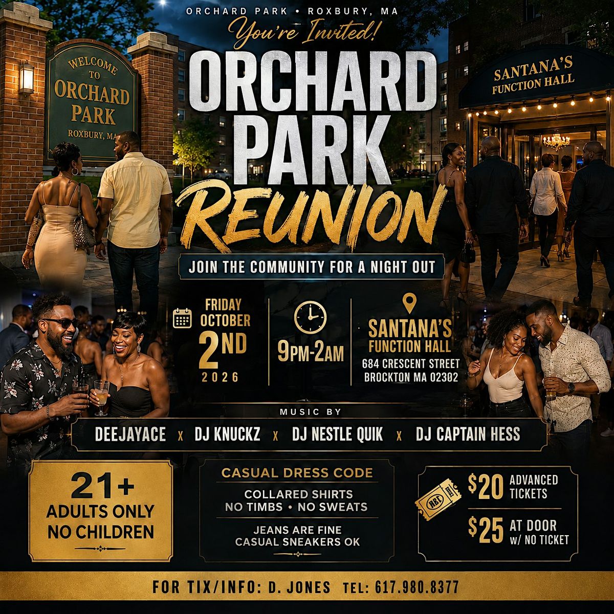 ORCHARD PARK REUNION, Santana's Function Hall, Brockton, 2 October to 3 ...
