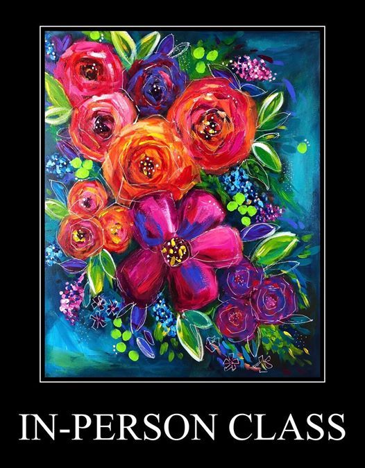 Abstract Florals Acrylic In Person Class At Blue Moose Art Gallery Fort Collins