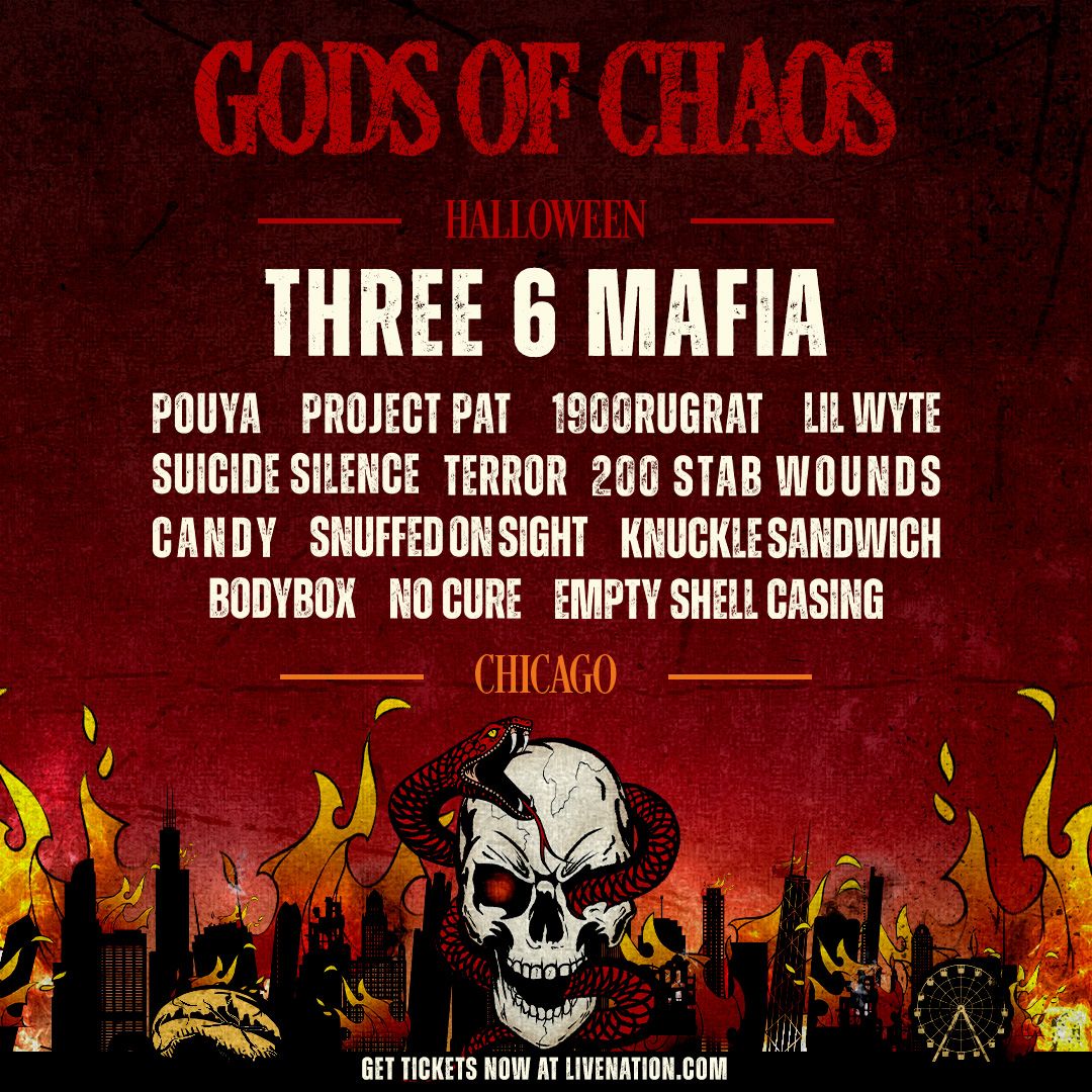 Gods of Chaos: Three 6 Mafia  Pouya & Project Pat, 30 October | Event in Chicago | AllEvents