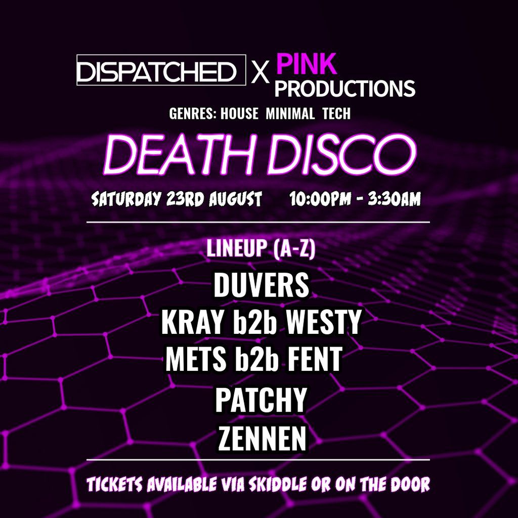 Death Disco: Dispatched x Pink Productions, 23 August | Event in Bristol | AllEvents