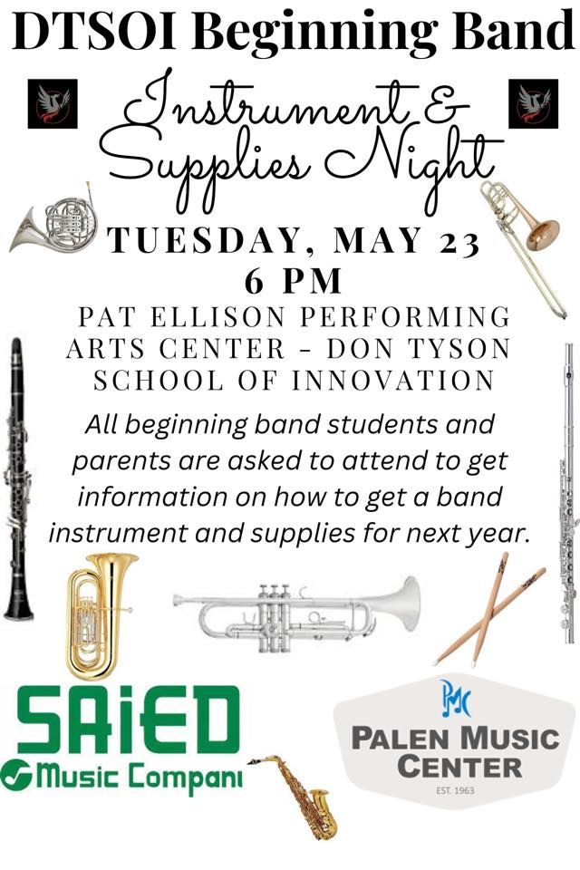 DTSOI Beginning Band Instrument & Supplies Night, Don Tyson School of