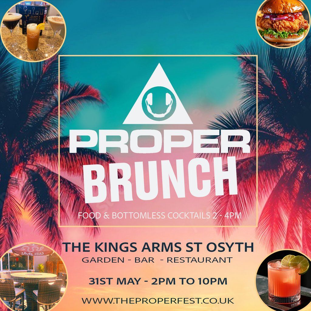 Proper BRUNCH @ The Kings Arms - St Osyth, 31 May | Event in Clacton-on-Sea | AllEvents