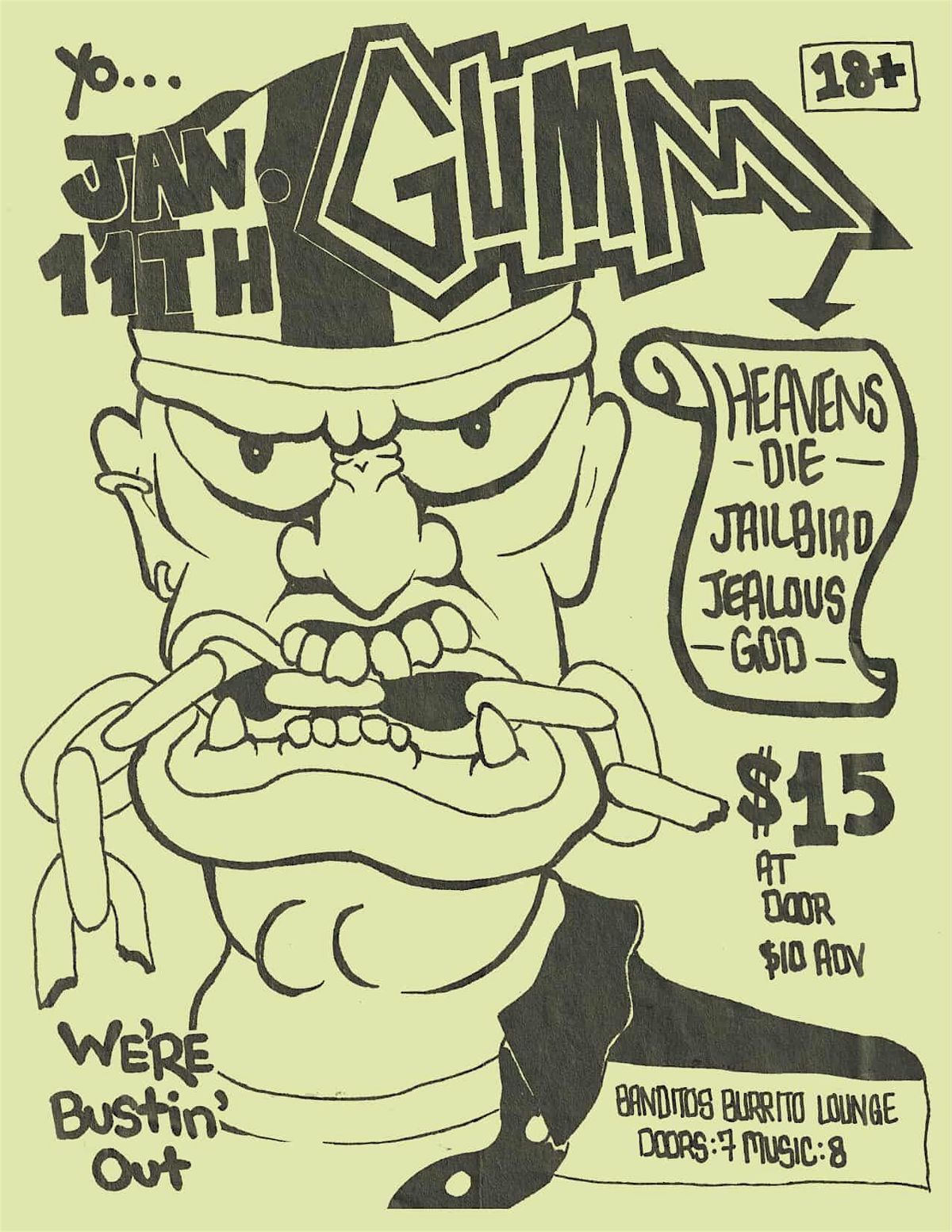 Gumm LIVE @ Banditos 01/11/26 w/ Heaven's Die, Jailbird, & Jealous God, 11 January | Event in Richmond
