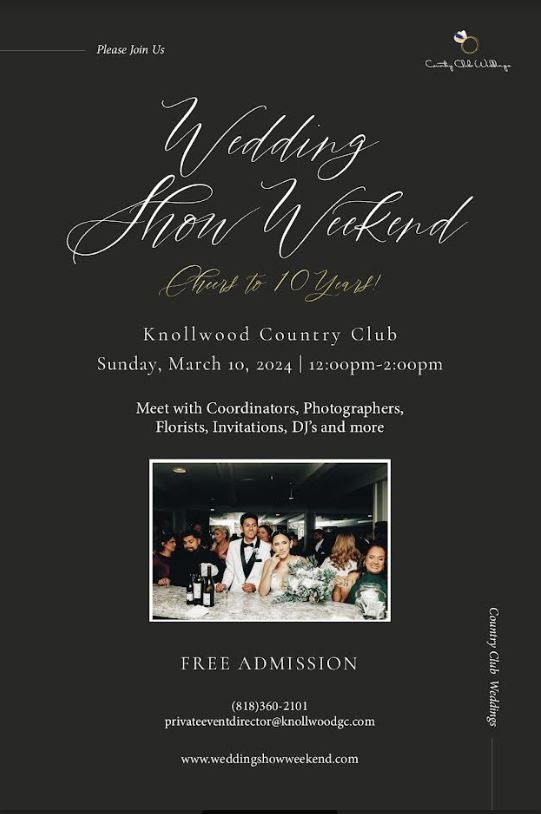 Knollwood Country Club Bridal Show 2024!, Knollwood Country Club, Granada Hills, March 10 2024
