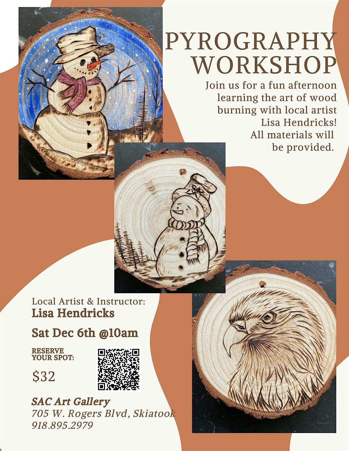 Pyrography Art Workshop, 6 December | Event in Skiatook | AllEvents