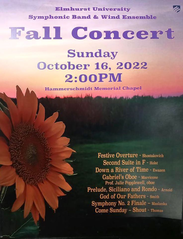 Elmhurst University bands Fall 2025 concerts, Hammerschmidt Memorial
