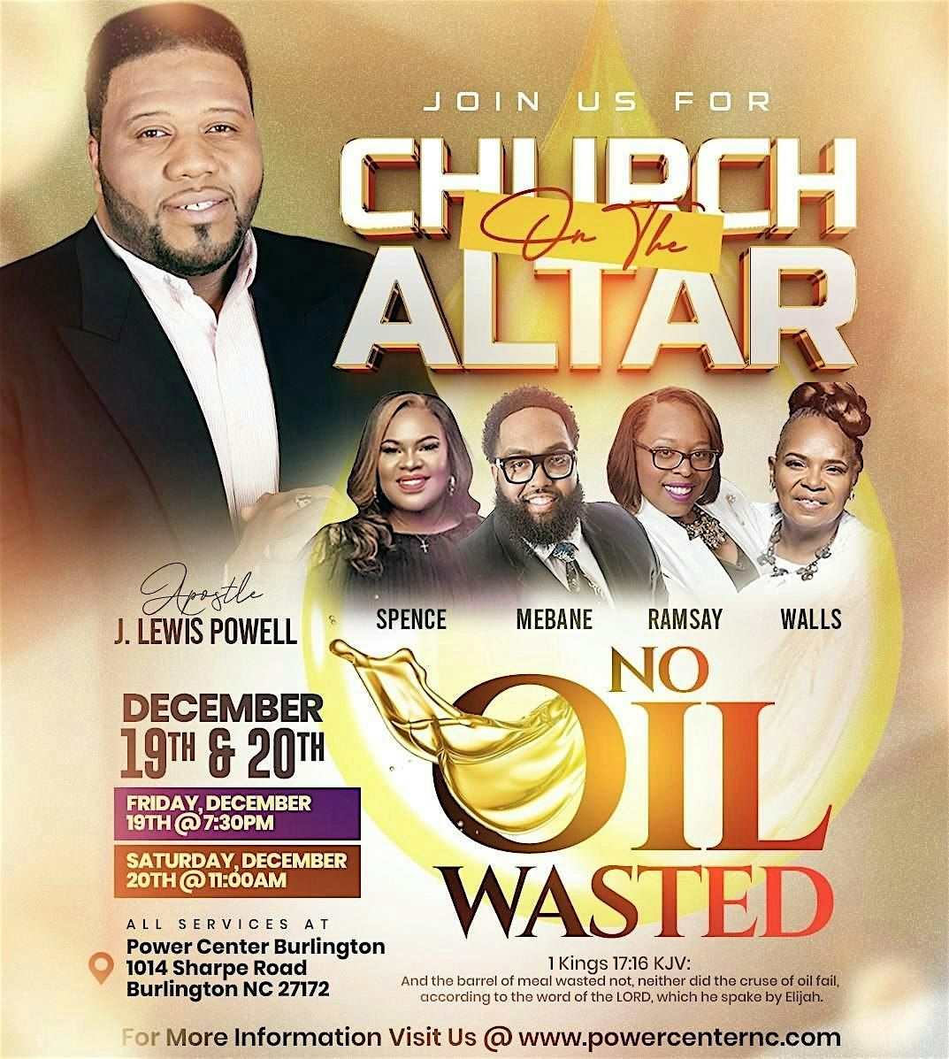 Church On The Altar 2025 - NO OIL WASTED!, 19 December | Event in Burlington | AllEvents