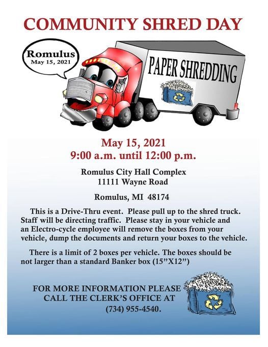 Community Shred Day Ortonville 345 S Ortonville Rd Ortonville Mi 48462 8801 United States September 18 2021 Allevents In Free Shredding Events In Michigan 2022