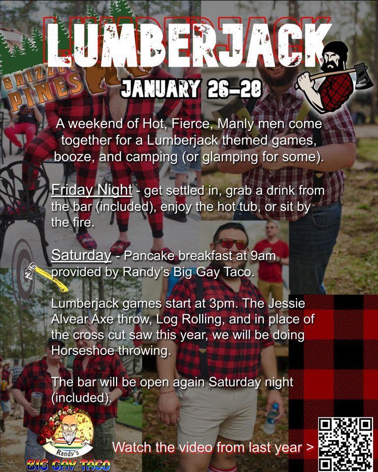 Lumberjack Men and Games, Grizzly Pines, Navasota, January 26 to