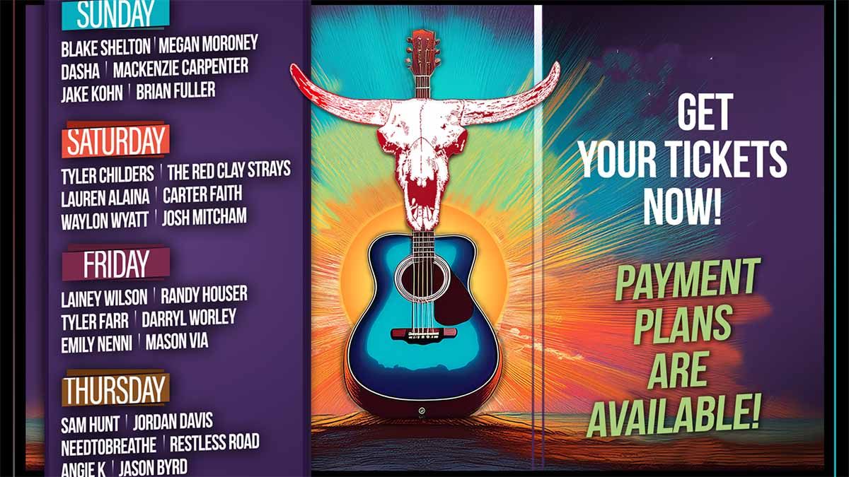 Gulf Coast Jam (4 Day Pass) with Blake Shelton, Tyler Childers, Lainey Wilson, Sam Hunt, and more!, 29 May