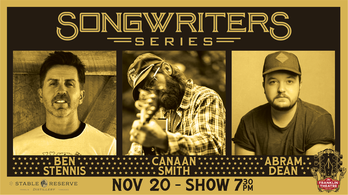 Canaan Smith, Abram Dean and Ben Stennis at Franklin Theatre, 20 November | Event in Franklin | AllEvents