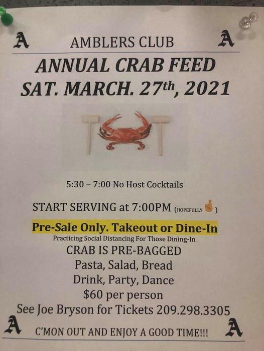 Network At Amblers Club Crab Feed Amblers Club Inc Stockton March 27 2021 Allevents In Stockton Crab Feed Calendar 2022