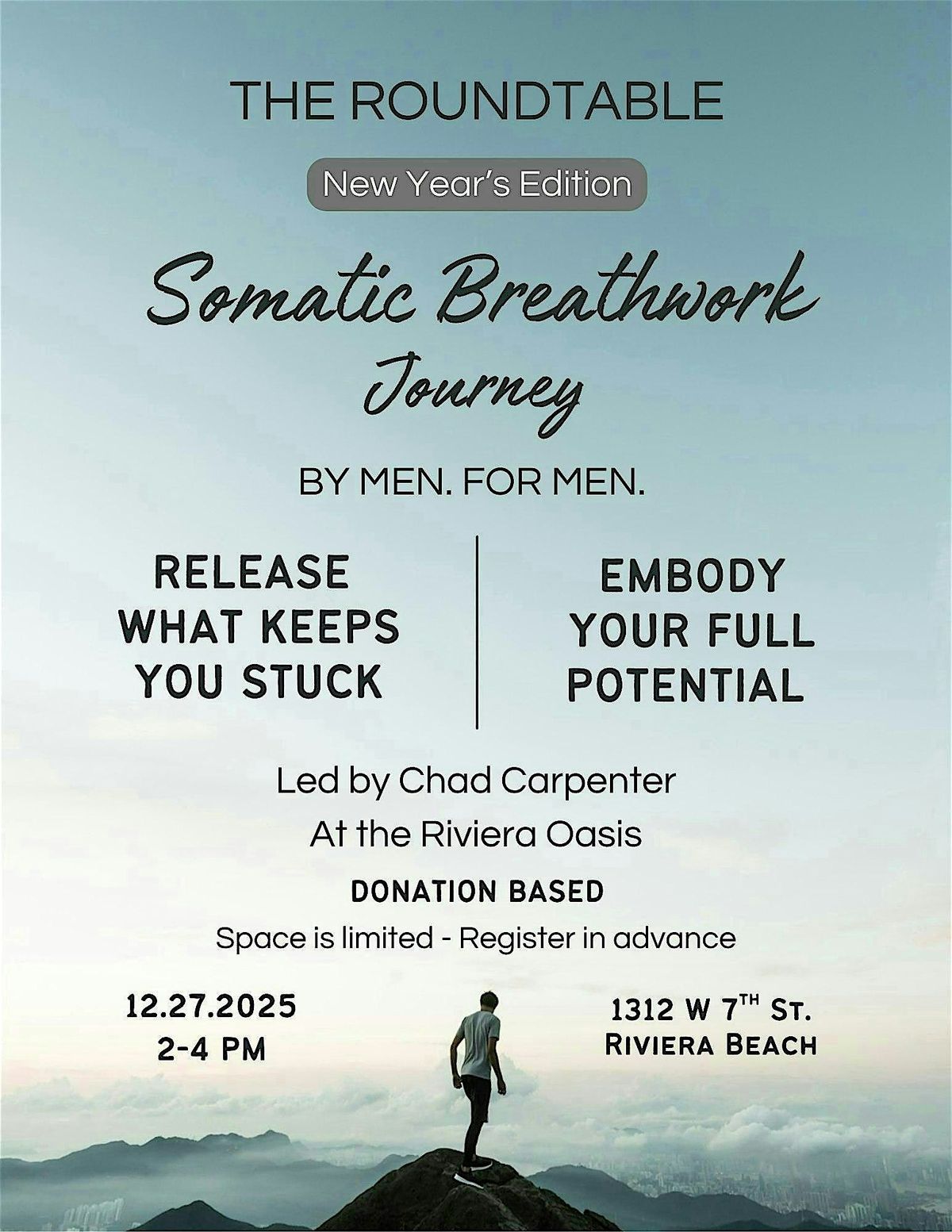 The Roundtable - Men's Somatic Breathwork Journey, 27 December | Event in Riviera Beach | AllEvents