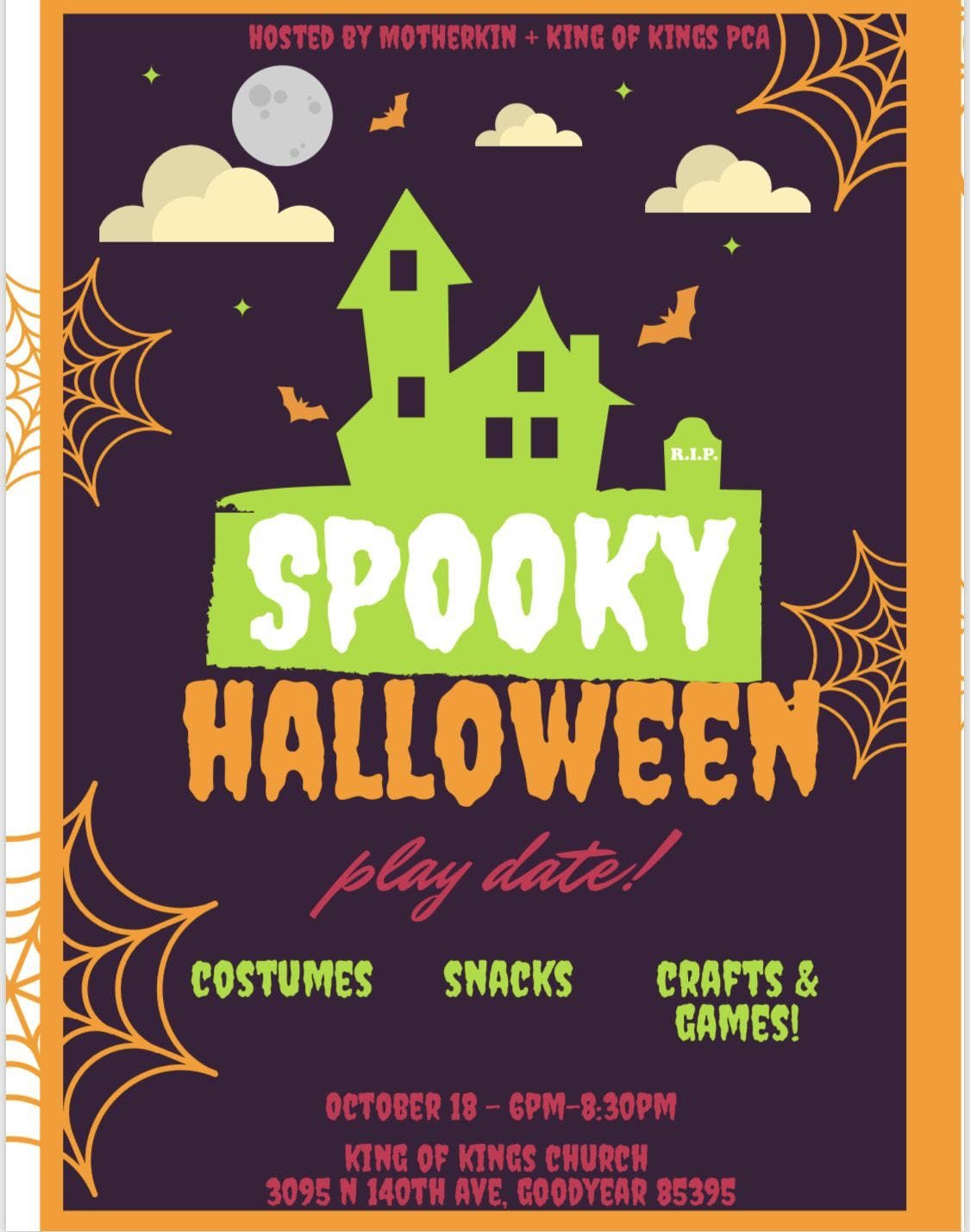 Motherkin Halloween Play Date At King Of Kings Church Goodyear