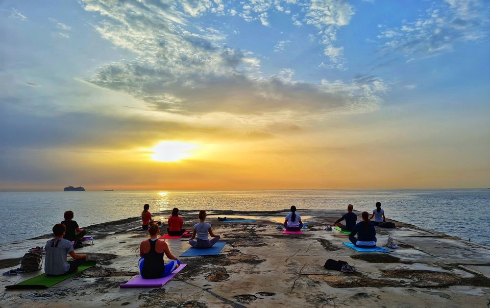 Thursday Morning Sunrise Yoga Class, Chalet, Sliema, December 7 2023