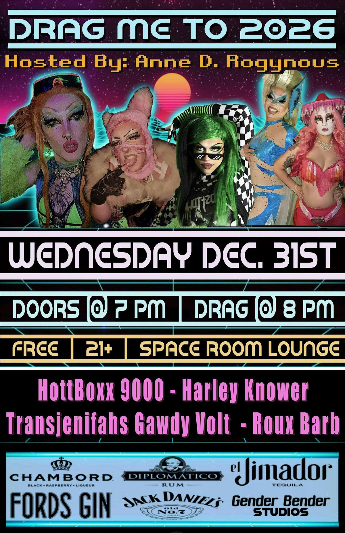 Drag Me to 2026 - NYE Drag Show at Space Room Lounge, 31 December | Event in Portland | AllEvents