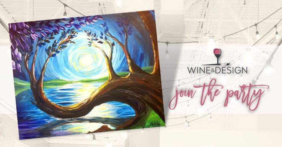 Sip & Paint Mysterious Moonrise, Wine & Design Wilmington (Wilmington