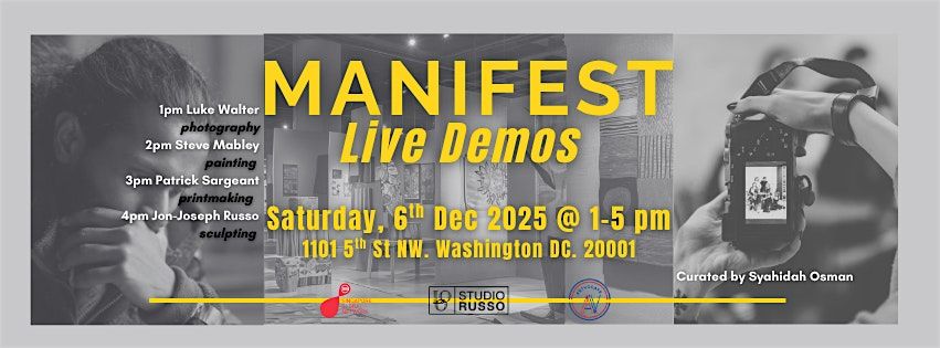 MANIFEST - Live Art Demonstrations, 6 December | Event in Washington | AllEvents