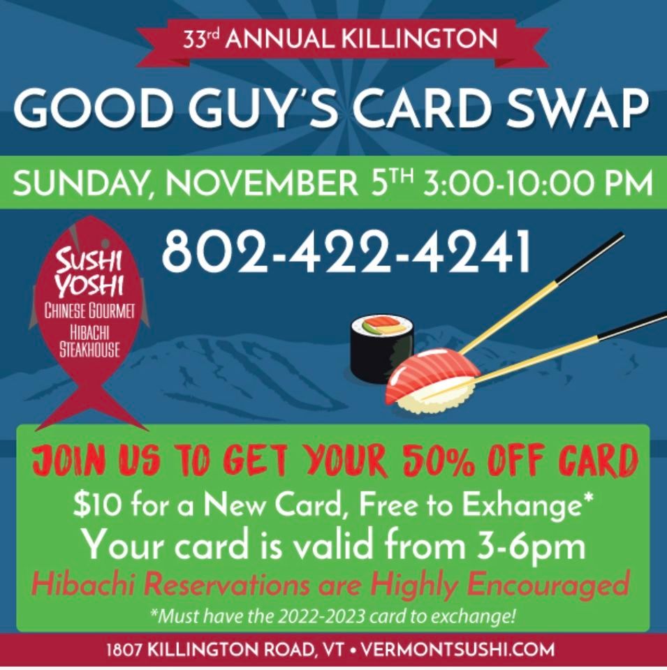 Good Guys Party Killington Sushi Yoshi Killington November 5 2023 good-guys-party-killington-sushi-yoshi-killington-november-5-2023
