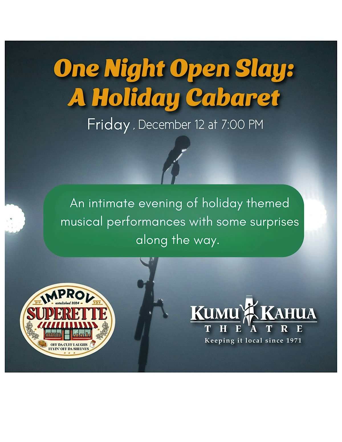 One Night Open Slay: A Holiday Cabaret, 12 December | Event in Honolulu | AllEvents