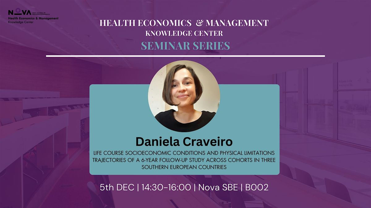NOVA SBE HEALTH ECONOMICS & MANAGEMENT SEMINAR SERIES – DECEMBER 2025, 5 December | Event in Carcavelos