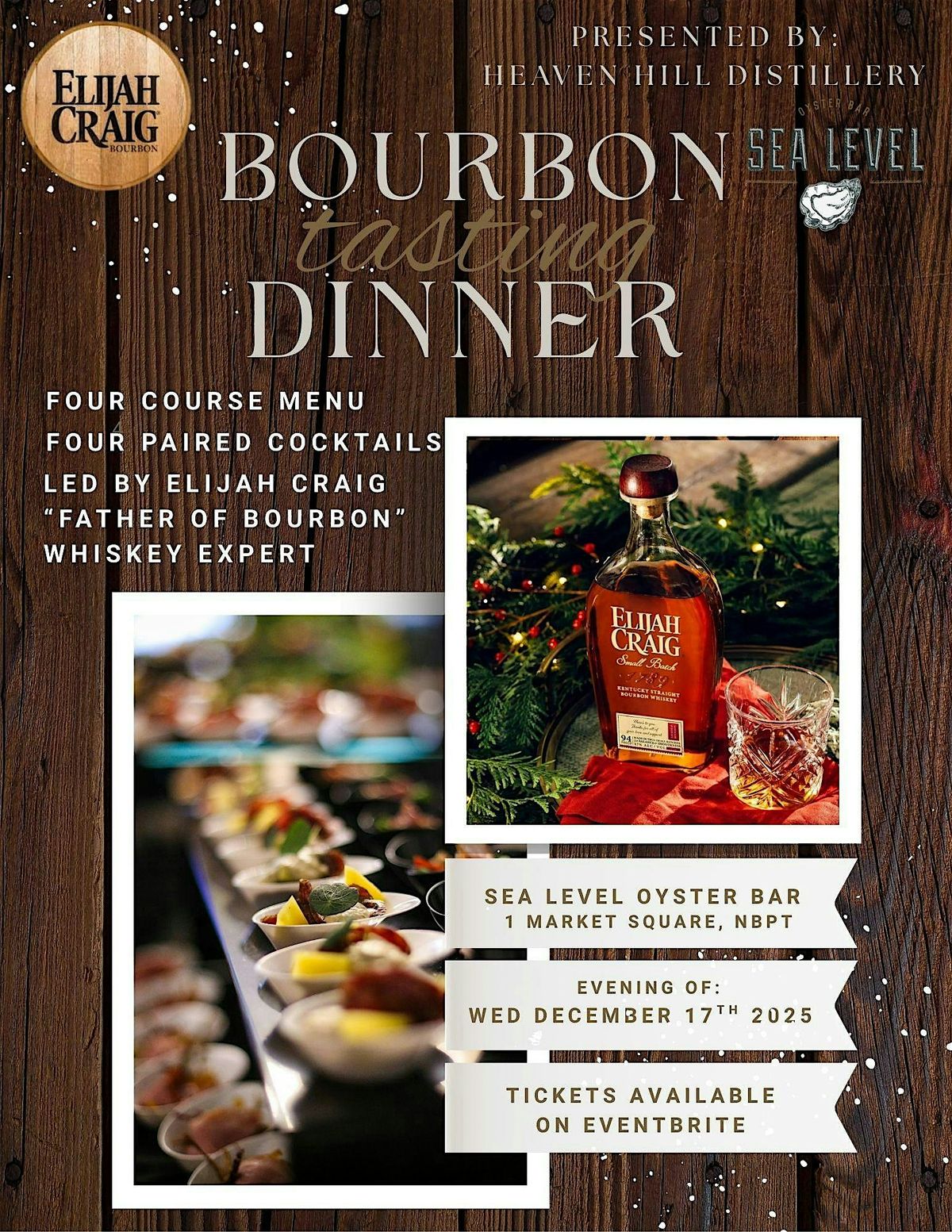 Bourbon Tasting Dinner hosted by Elijah Craig, 17 December | Event in Newburyport | AllEvents