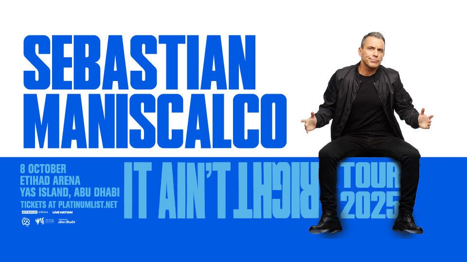 Sebastian Maniscalco: It Ain’t Right Tour at Etihad Arena, 8 October | Event in Abu Dhabi | AllEvents