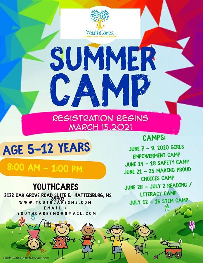 Youthcares Summer Camp Youthcares Hattiesburg March 15 To July 16 Allevents In