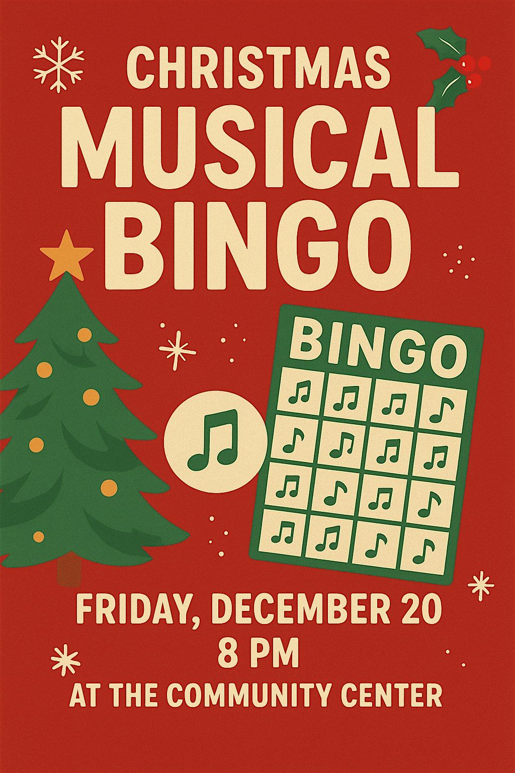 Christmas Musical Bingo, 20 December | Event in Spruce Grove | AllEvents