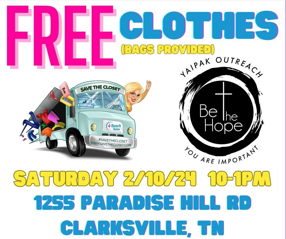 Clothing Giveaway, CLARKSVILLE, TN, 1255 Paradise Hill Rd, Clarksville