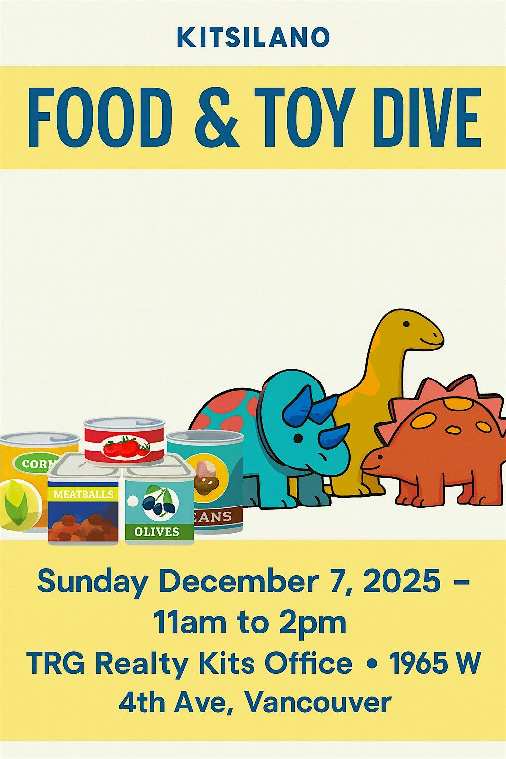 Kitsilano Community Food & Toy Drive, 7 December | Event in Vancouver | AllEvents