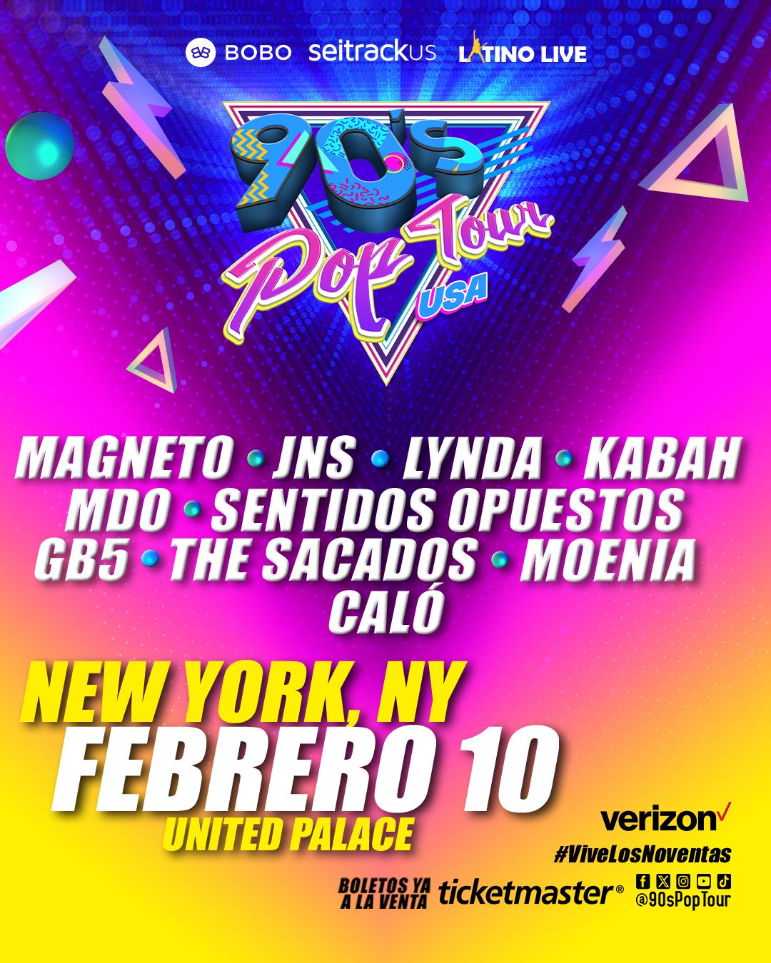 90's Pop Tour: Sentidos Opuestos  Magneto  Calo  JNS & Kabah, 19 June | Event in Fresno | AllEvents