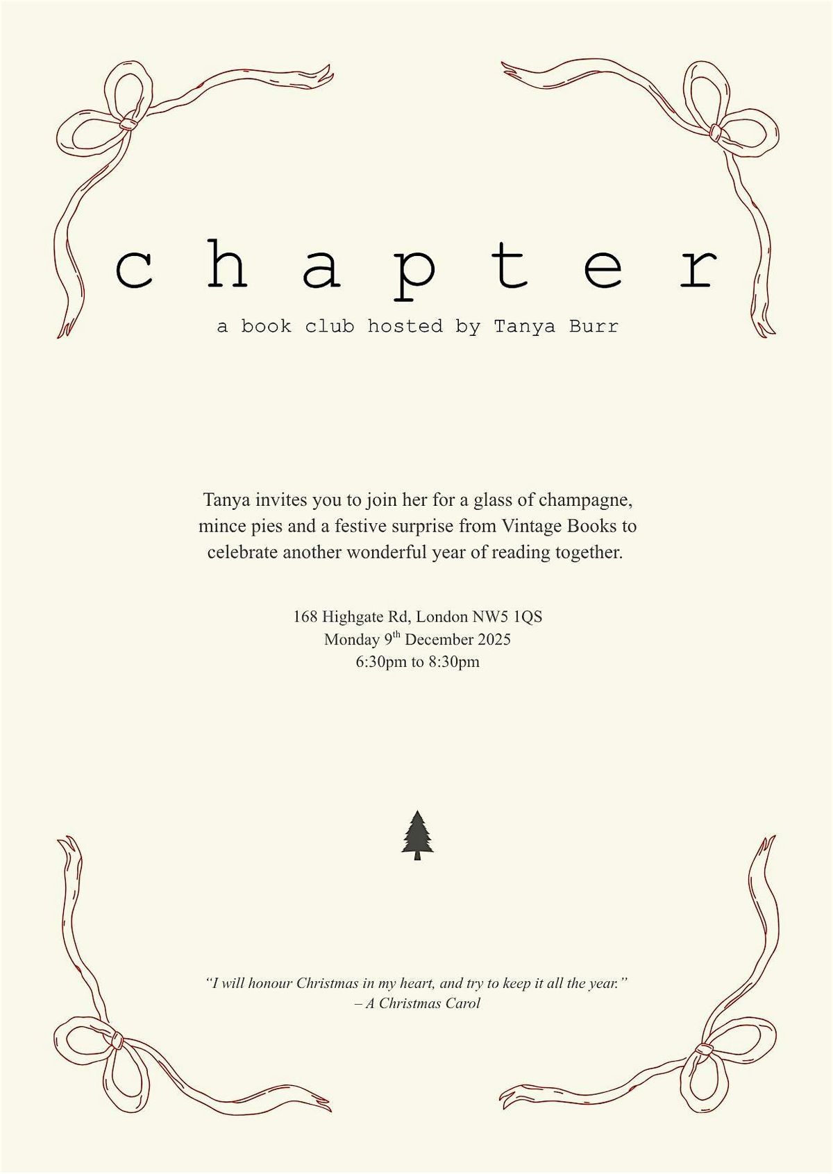 c h a p t e r  - a book club hosted by Tanya Burr, 8 December | Event in London | AllEvents