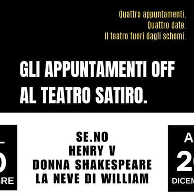 Teatro Satiro OFF: Abbonamento 5 spettacoli - Cultura a Teatro Satiro Off, Verona