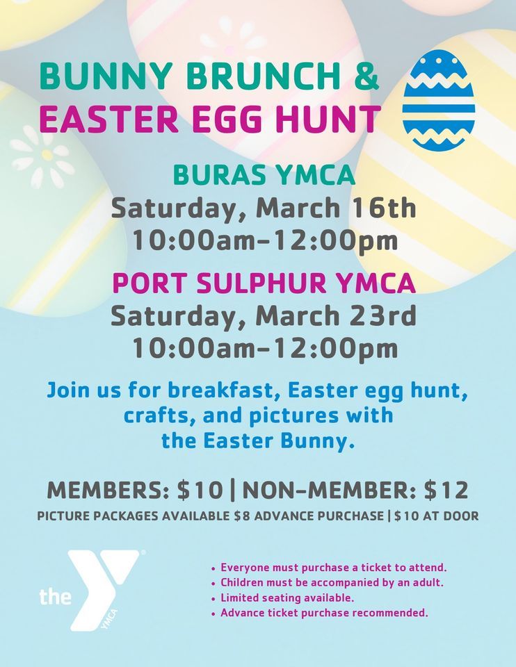 Buras YMCA Bunny Brunch and Egg Hunt, 36342 Highway 11, Buras, LA