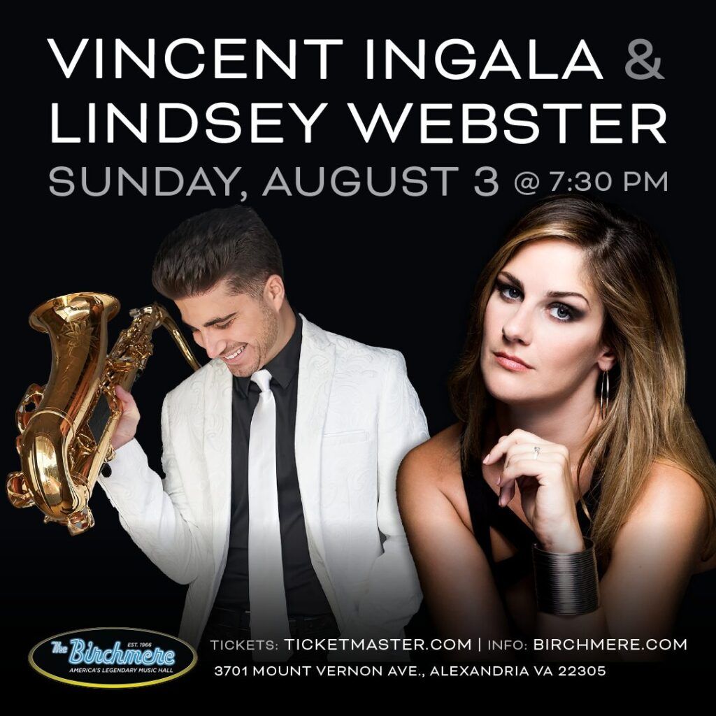 Vincent Ingala and Lindsey Webster at Birchmere, 3 August | Event in Alexandria | AllEvents