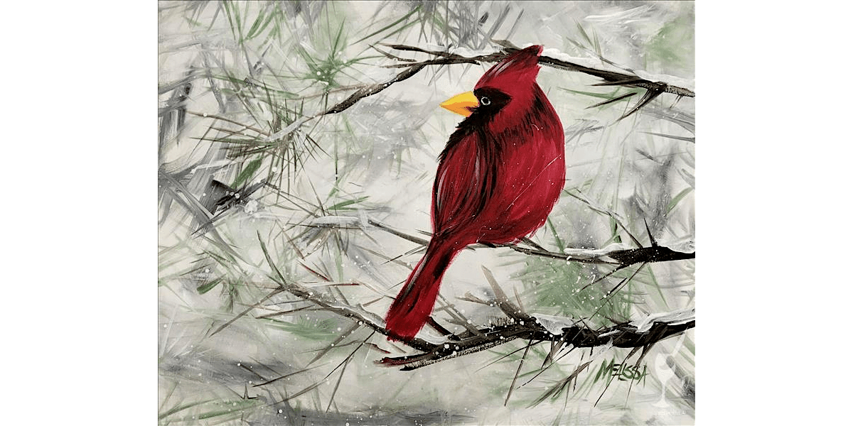 Bright Cardinal - Paint and Sip in Houston | Classpop!TM