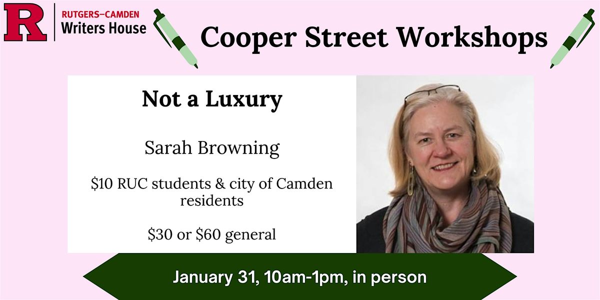 Cooper Street Workshop: Not a Luxury, 31 January | Event in Camden | AllEvents