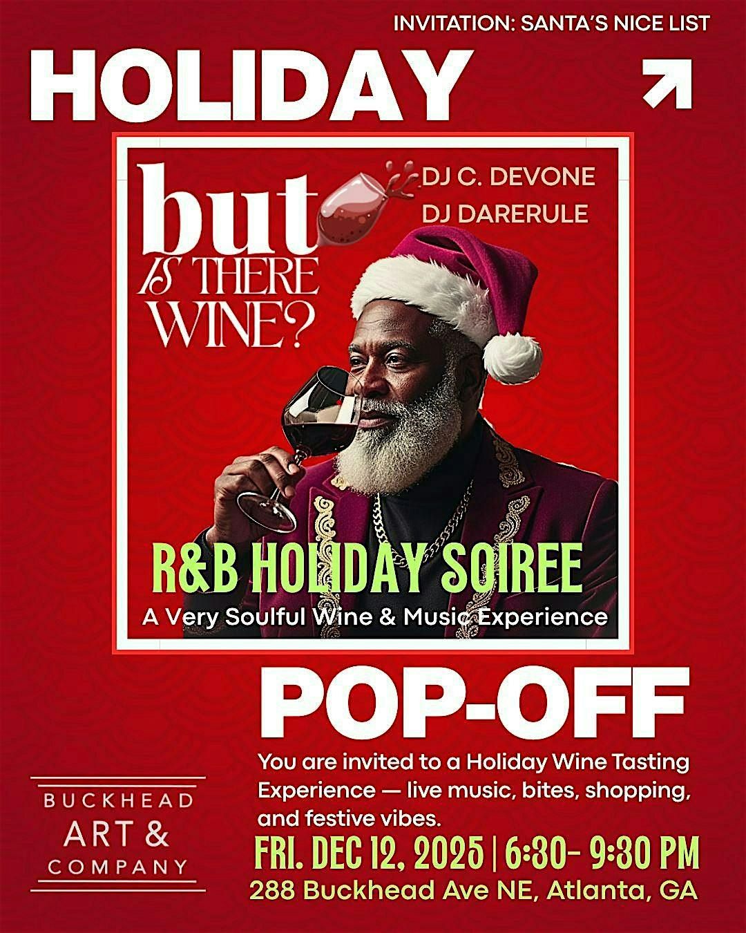 "But, Is There Wine?!" The Holiday Pop-Off, 12 December | Event in Atlanta | AllEvents