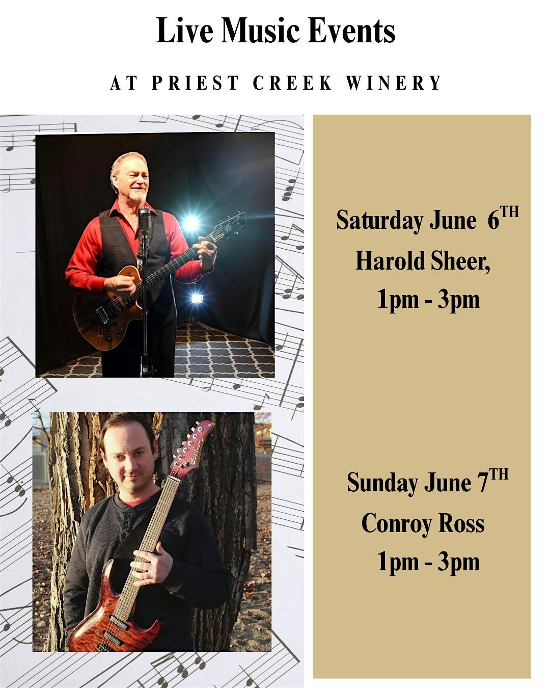 Music at Priest Creek Winery ft. Rhindress Duo. - June 14th