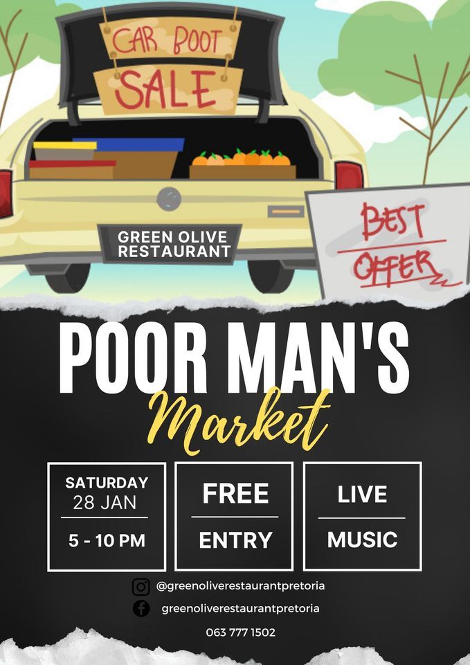 POOR MANS MARKET, Green Olive Restaurant, Pretoria, 28 January 2023