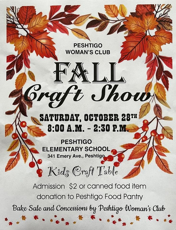 Fall Craft Show, Peshtigo Elementary School, 28 October 2023 AllEvents.in